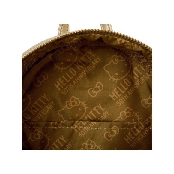 Loungefly Sanrio Hello Kitty 50th Anniversary Gold Mini Backpack Ltd Edition NWT main image 4